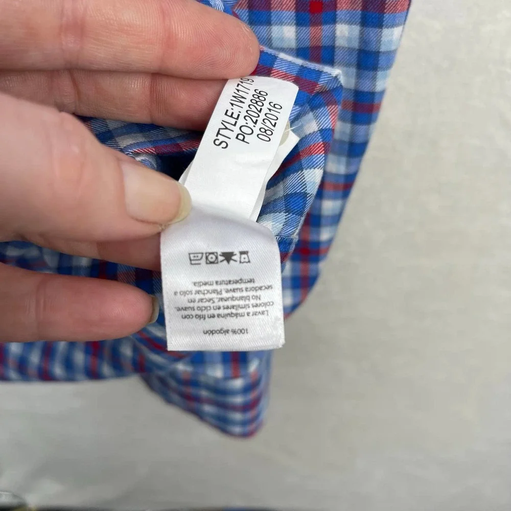 Vineyard‎ Vines Slim Fit Tucker Button Up Shirt Red, White, & Blue Plaid Small - Picture 12 of 14